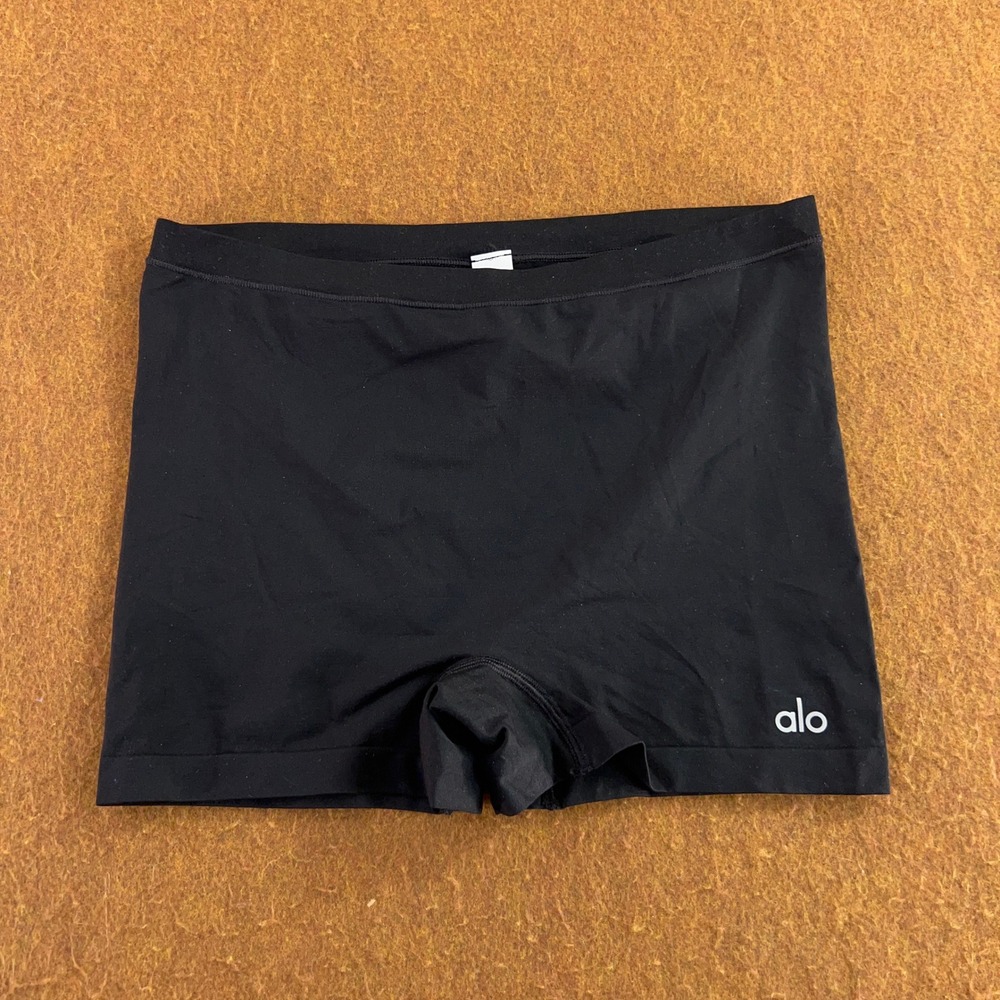 Alo Womens Large Black Yoga Athletic Biker Shorts New